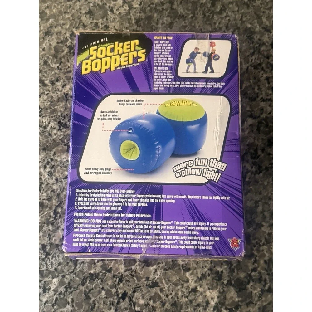 Socker Boppers‎ Inflatable Boxing Pillows - Purple & Yellow New Open Box